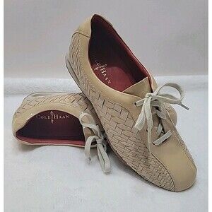 EUC Cole Haan Collection Air Bria Genie Woven Oxford Beige Women's Size 9AA